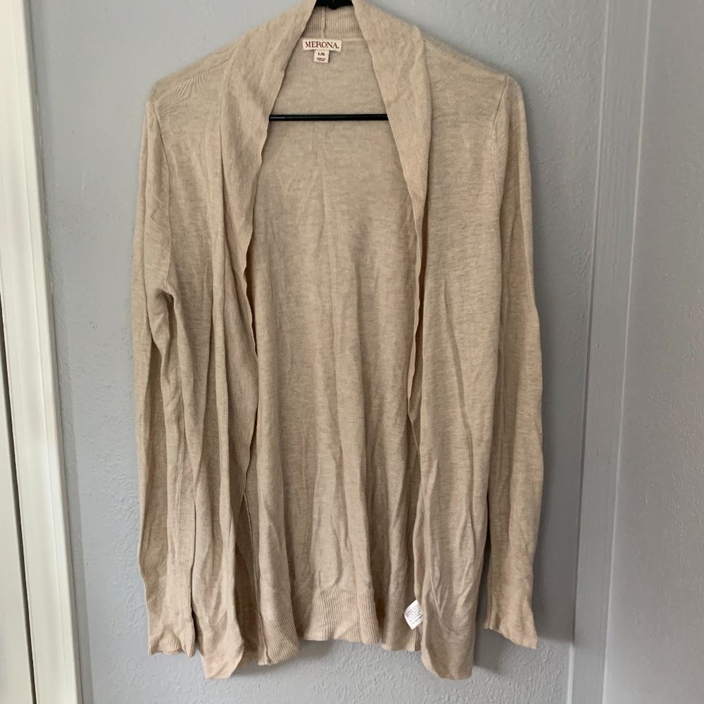 Cream Merona Cardigan Size Large